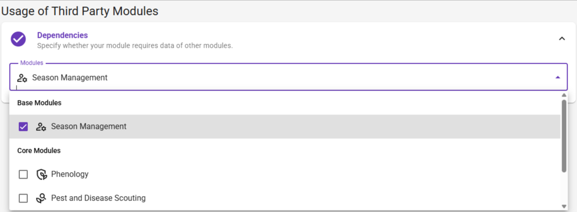 Dependency Selection